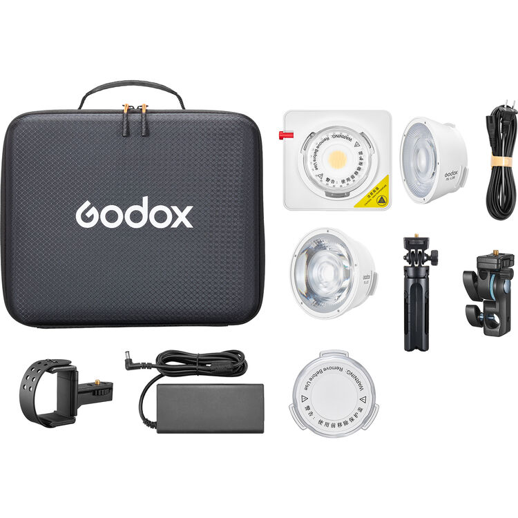 Godox ML100Bi Bi-Color Portable LED Light (36° Lens & V-Mount Handgrip Kit 2)