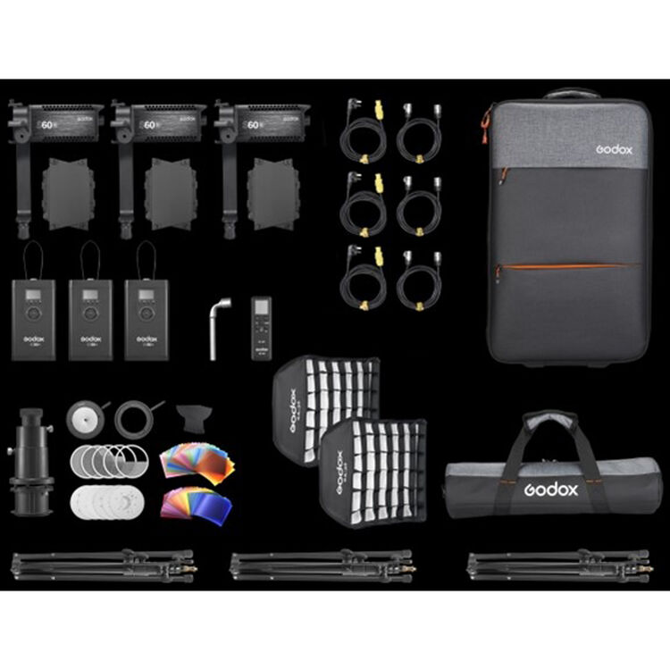 Godox S60-B Bi- d Color LED Focusing 3-Light Kit