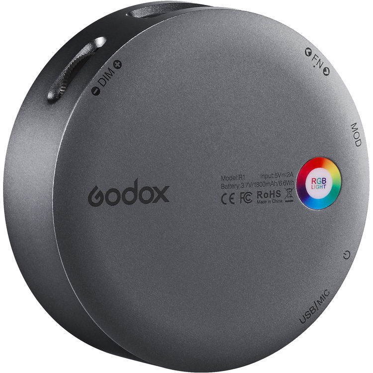 Godox R1 Round Mini RGB LED Magnetic Light (Gray)