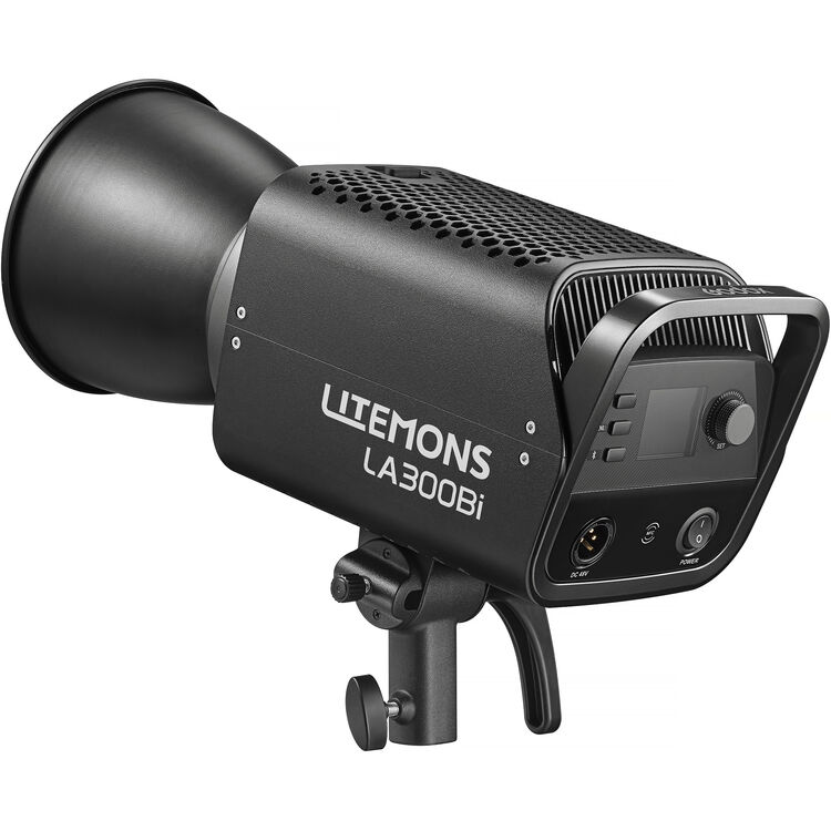 Godox Litemons LA300Bi Bi-Color LED Monolight (3-Light Kit with Stands, Black)