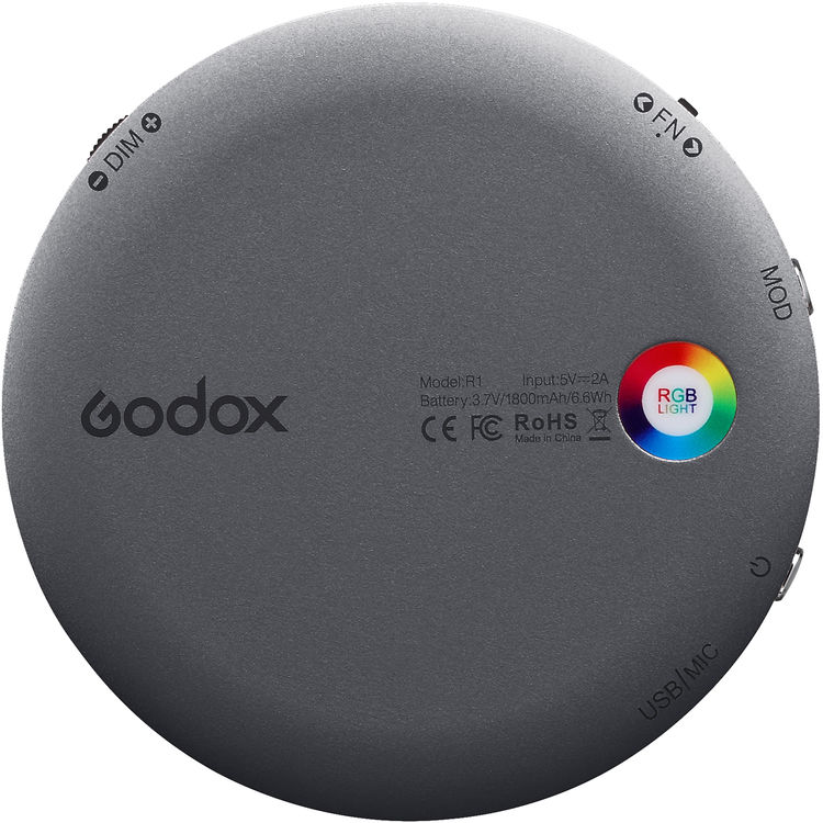 Godox R1 Round Mini RGB LED Magnetic Light (Gray)