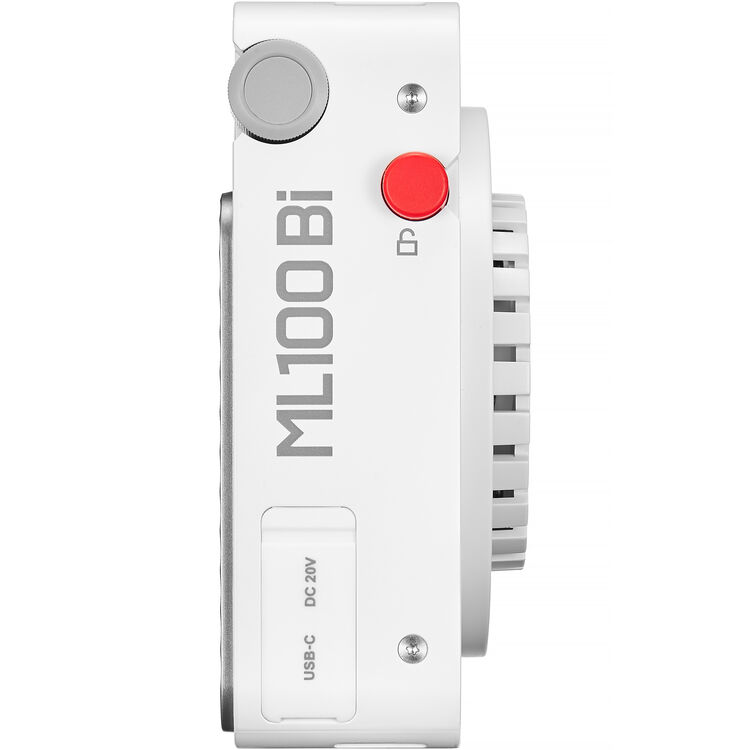 Godox ML100Bi Bi-Color Portable LED Light (36° Lens & Power Bank Holder Kit 1)