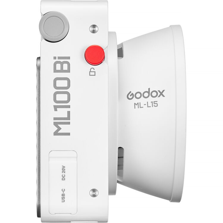 Godox ML100Bi Bi-Color Portable LED Light (36° Lens & Power Bank Holder Kit 1)